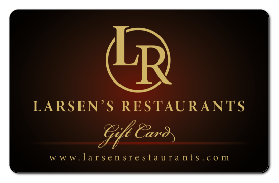 Larsen's logo over maroon background
